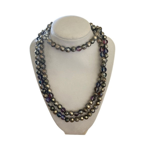 vera want Elegant iridescent metallic Beaded  layering necklace Necklace - Picture 2 of 6